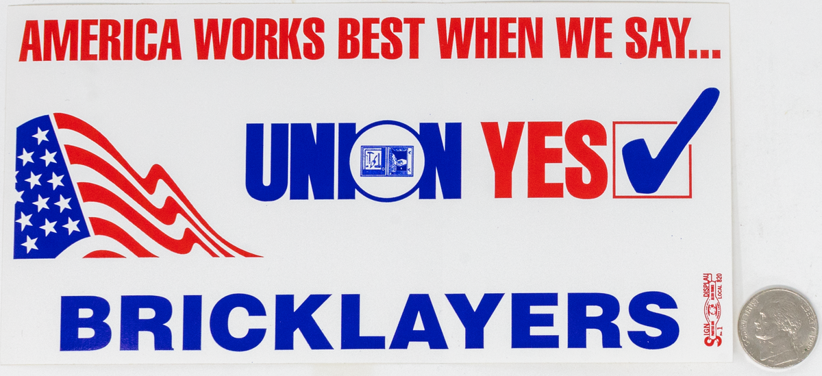 US1- AMERICA WORKS BEST BUMPER STICKER- AVAILABLE IN A VARIETY OF TR –  BACTOOLSALES