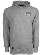 Load image into Gallery viewer, A03 - 9 oz. HEAVYWEIGHT HOODED SWEATSHIRT w/ EMBROIDERED IUBAC TABLET LOGO - LEFT CHEST (CHARCOAL)