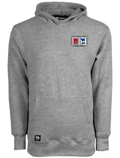 A03 - 9 oz. Heavyweight Charcoal Hooded Sweatshirt w/ Embroidered IUBAC Tablet Logo on Left Chest - No Drawstring