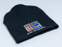 KC1 - BLACK KNIT CAP W/ EMBROIDERED BAC LOGO