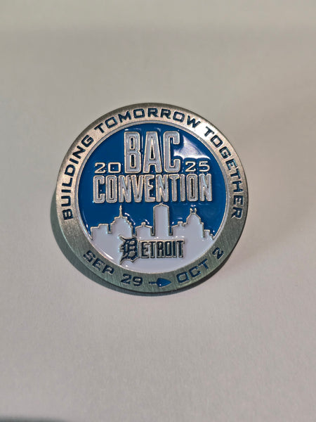 DCLP - 2025 IUBAC Detroit Convention Silver and Blue Lapel Pin