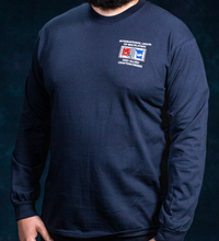 Load image into Gallery viewer, E60 - LONG SLEEVE T-SHIRT - BAC EMBROIDERED LOGO - BLACK OR ASH GRAY