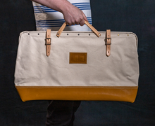 Load image into Gallery viewer, HB13 - 24" x 16" TOOL BAG W/ DEEP LEATHER BOTTOM AND INSIDE POCKET