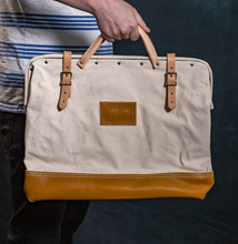 Load image into Gallery viewer, HB13A - 18" X 16" TOOL BAG W/ DEEP LEATHER BOTTOM AND INSIDE POCKET