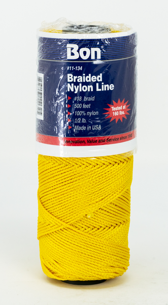 HB7A -500' ROLL OF #18 BRAIDED NYLON YELLOW LINE