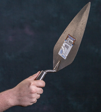 Load image into Gallery viewer, HB8Q - 12" NARROW LONDON ROSE TROWEL W/ LEATHER HANDLE