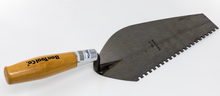 Load image into Gallery viewer, HB8ZL - LEFT-HANDED NOTCHED BRICK TROWEL W/ WOOD HANDLE