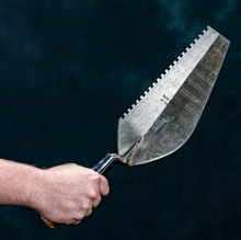 Load image into Gallery viewer, HB8ZR - RIGHT-HANDED NOTCHED BRICK TROWEL W/ WOOD HANDLE