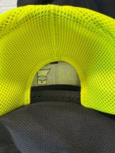 Load image into Gallery viewer, C29- BLACK CAP w/ EMBROIDERED BAC LOGO IN SAFETY GREEN