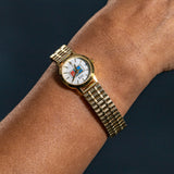 K11 - WOMEN'S GOLD WATCH W/ BAC LOGO AND EXPANDABLE WRISTBAND