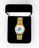 K27 - RETIRED MEMBER GOLD WATCH W/ BAC LOGO AND EXPANDABLE WRISTBAND