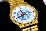 K27 - RETIRED MEMBER GOLD WATCH W/ BAC LOGO AND EXPANDABLE WRISTBAND