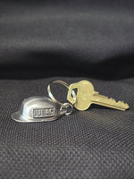 KR01- Pewter Hard Hat Key Chain Stamped w/ IUBAC on Both Sides