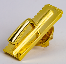 Load image into Gallery viewer, L20- GOLD NOTCHED TROWEL LAPEL PIN