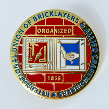 Load image into Gallery viewer, L21- RED AND GOLD LAPEL PIN W/ BAC LOGO