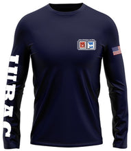Load image into Gallery viewer, TSSL - LONG SLEEVE SPORT SHIRT w/ SCREENED LOGOS ON LEFT CHEST, BACK AND SLEEVES (NAVY BLUE)