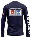 TSSL - Navy Blue Long Sleeve Sport Shirt w/ Screened Logos on Left Chest, Back and Both Arms