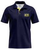 TPPN - Navy Performance Polo Shirt w/ Screened IUBAC Tablet Logo in Yellow