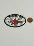 ML1- Masonry Life Hard Hat Decal w/ IU Logo in Background