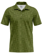 Load image into Gallery viewer, TPPG - PERFORMANCE POLO w/ REPEATED IUBAC TABLET LOGO PATTERN (GREEN)