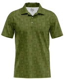 TPPG - Green Performance Polo Shirt w/ Repeated IUBAC Tablet Logo Pattern