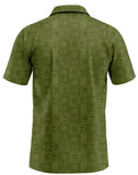 TPPG - Green Performance Polo Shirt w/ Repeated IUBAC Tablet Logo Pattern