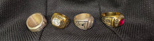 Load image into Gallery viewer, R01 - Men's 14k Gold Ring w/ IUBAC Tablet Logo and Synthetic Birthstone - CALL FOR PRICING