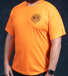 SO6 - 50/50 COTTON/POLYESTER SHORT SLEEVE ORANGE T-SHIRT W/ BAC LOGO SCREENED ON FRONT AND ON FULL BACK