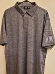 SO16- NEW! Men's Honeycomb Jacquard Charcoal Polo Shirt w/ Embroidered IU Logo on Sleeve