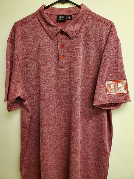 SO17- New! Honeycomb Jacquard Burgundy Polo Shirt w/ Embroidered Tablet Logo on Left Sleeve
