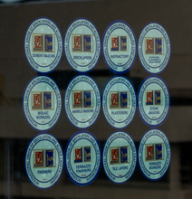 Load image into Gallery viewer, TD1 - 4"  DECAL WITH ADHESIVE ON THE FRONT- AVAILABLE IN A VARIETY OF TRADES (EACH)