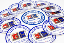 Load image into Gallery viewer, TD200 - 4" DECALS WITH ADHESIVE ON THE BACK- AVAILABLE IN A VARIETY OF TRADES (PER 100)