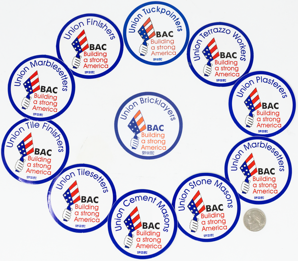 USA8 - 2 1/2" PATRIOTIC HARD HAT DECAL- AVAILABLE IN A VARIETY OF TRADES (EACH)