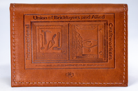 W03 - LEATHER MINI WALLET EMBOSSED W/ BAC LOGO