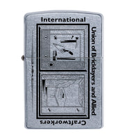 ZL1- Chrome Zippo Lighter Screened w/ IUBAC Tablet Logo