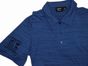 SO9 - ROYAL BLUE TIGER STRIPED POLO SHIRT EMBROIDERED W/ BAC LOGO ON SLEEVE- 100% DRY WICKING POLY